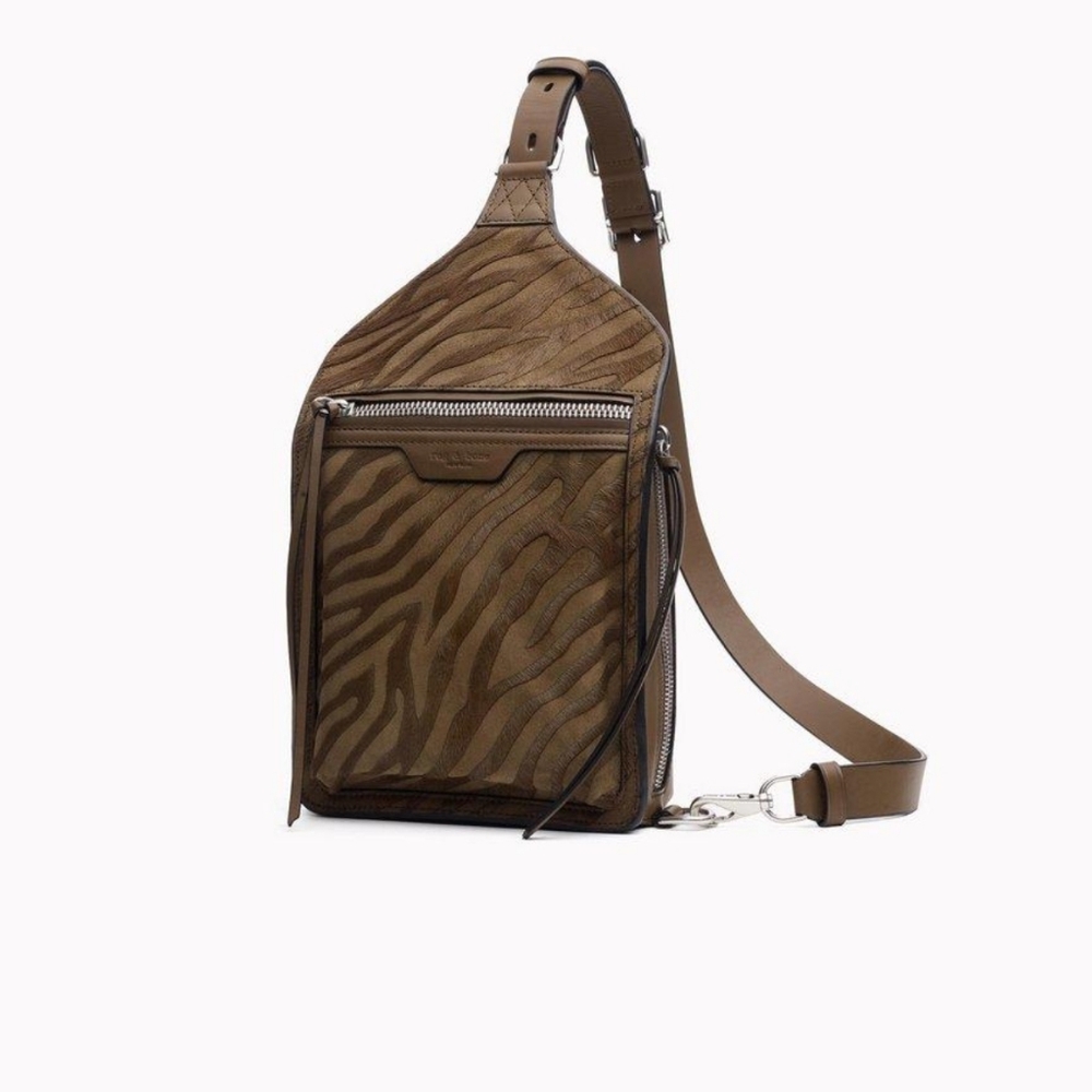 Rag and Bone Elliot sling pack "Zebra" haircalf medium crossbody bag